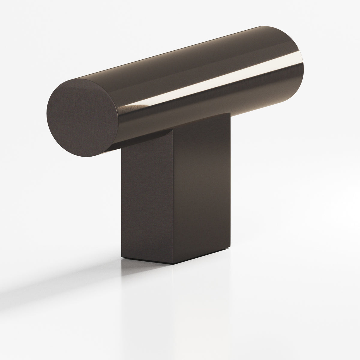 Colonial Bronze 534 Round T-Knob with Rectangular Post, 1-1/2 in - Dark Statuary Bronze