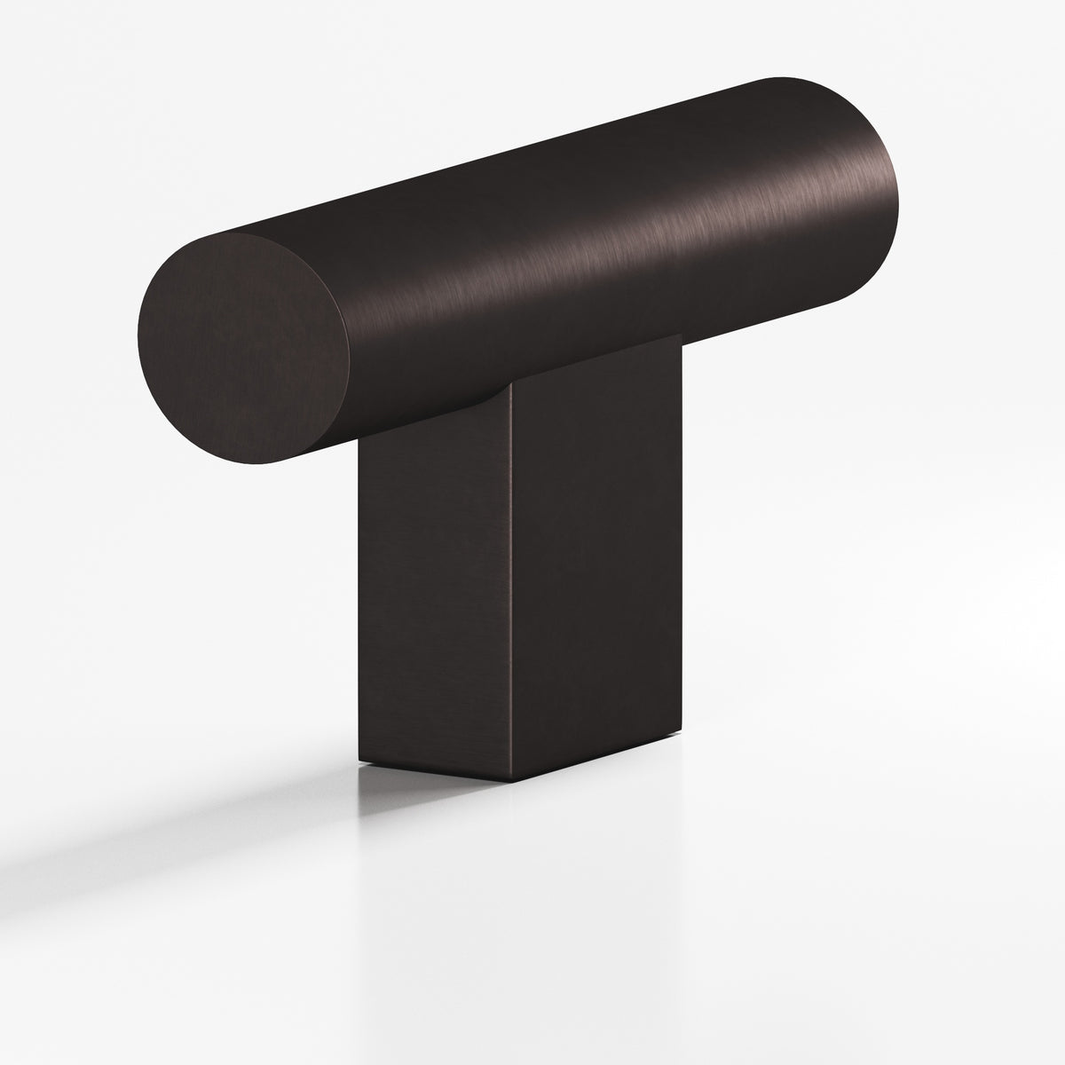 Colonial Bronze 534 Round T-Knob with Rectangular Post, 1-1/2 in - Matte Dark Statuary Bronze