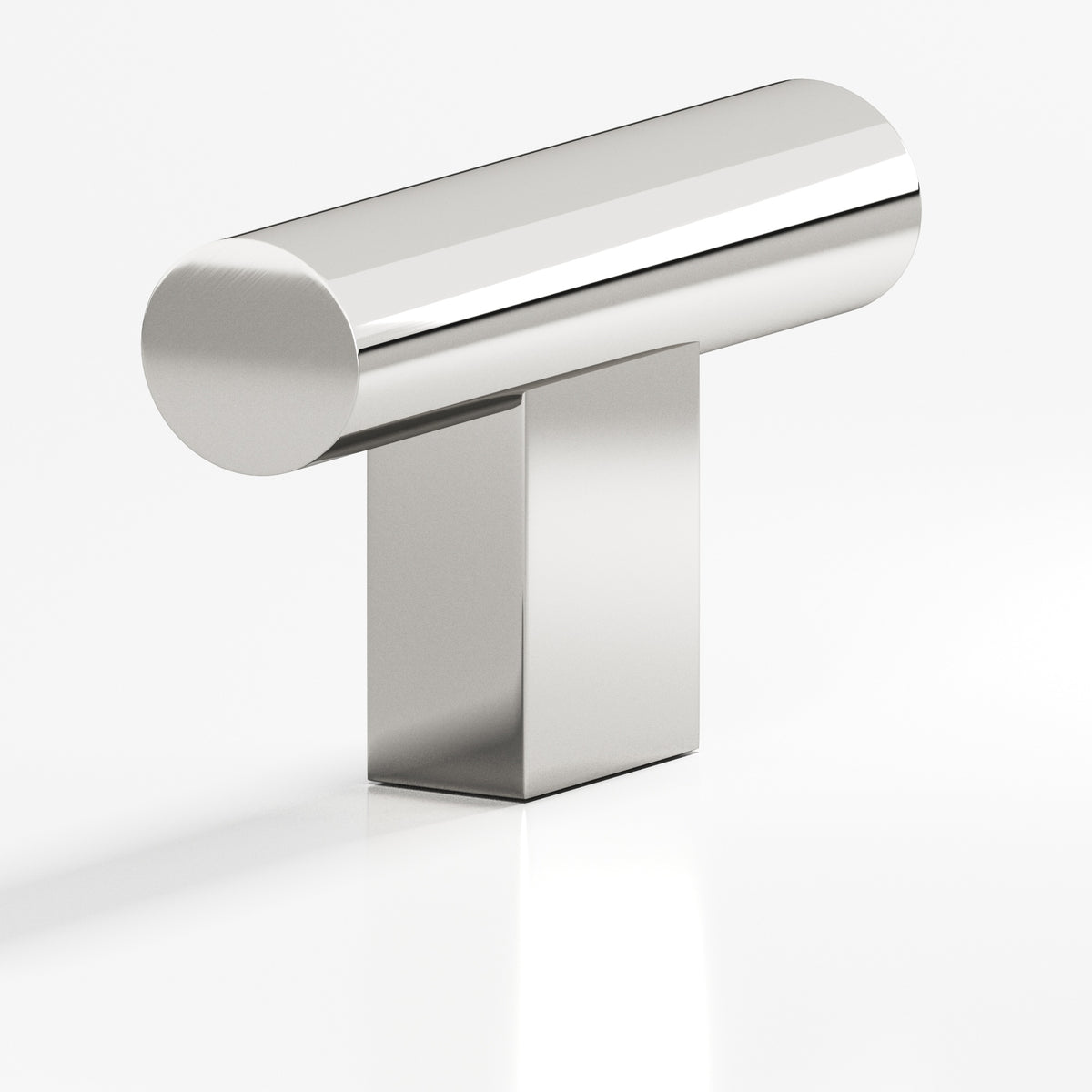 Colonial Bronze 534 Round T-Knob with Rectangular Post, 1-1/2 in - Polished Nickel