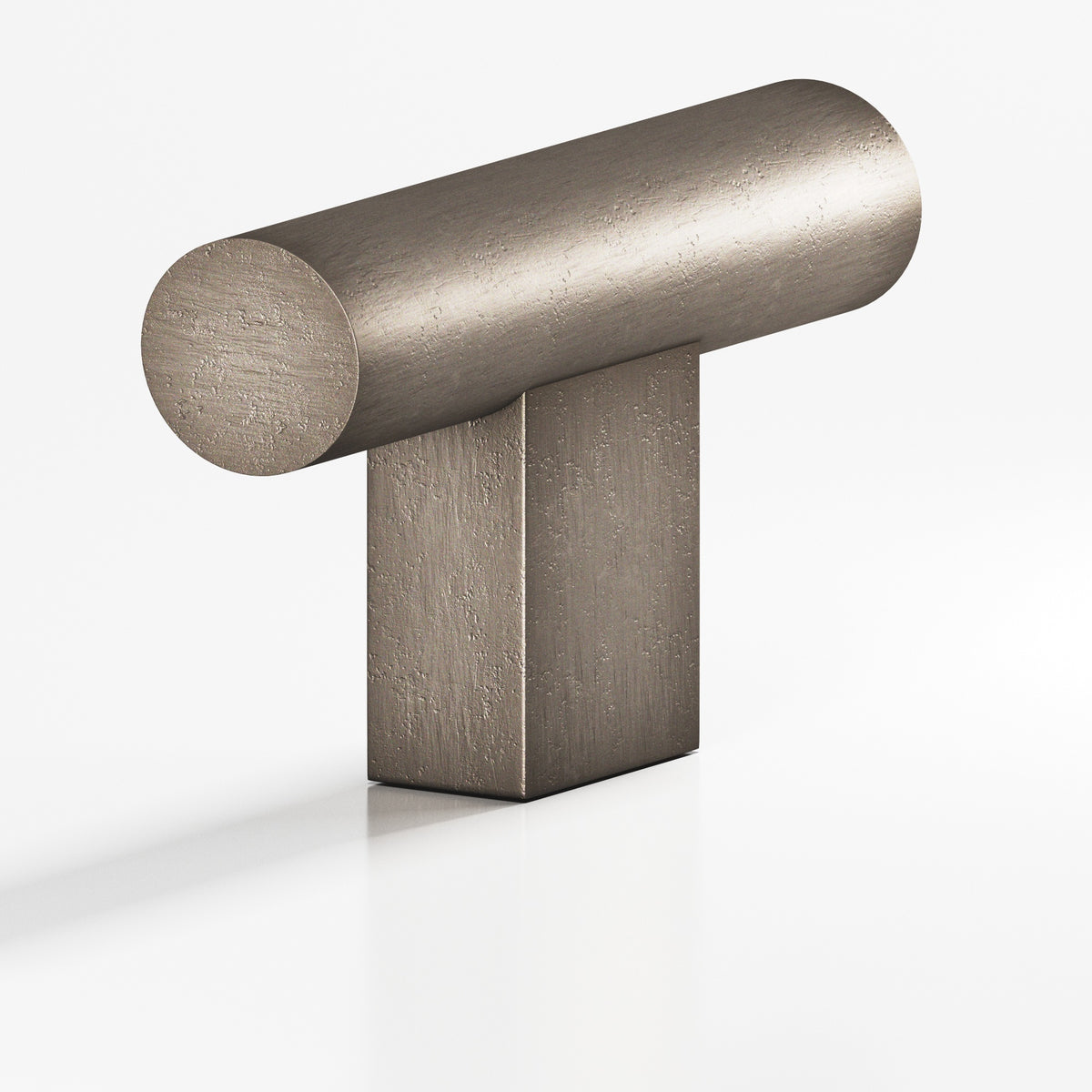Colonial Bronze 534 Round T-Knob with Rectangular Post, 1-1/2 in - Distressed Pewter