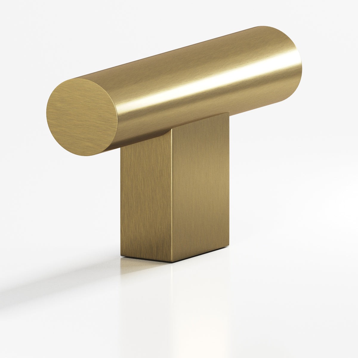 Colonial Bronze 534 Round T-Knob with Rectangular Post, 1-1/2 in - Antique Brass