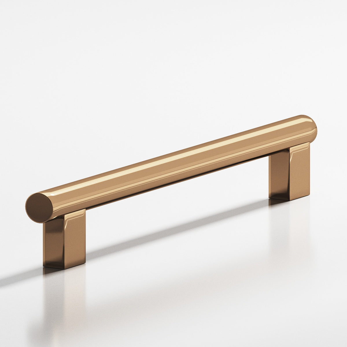 Colonial Bronze 535 Round Pull with Rectangular Posts, 1/2 in Diameter - Polished Bronze