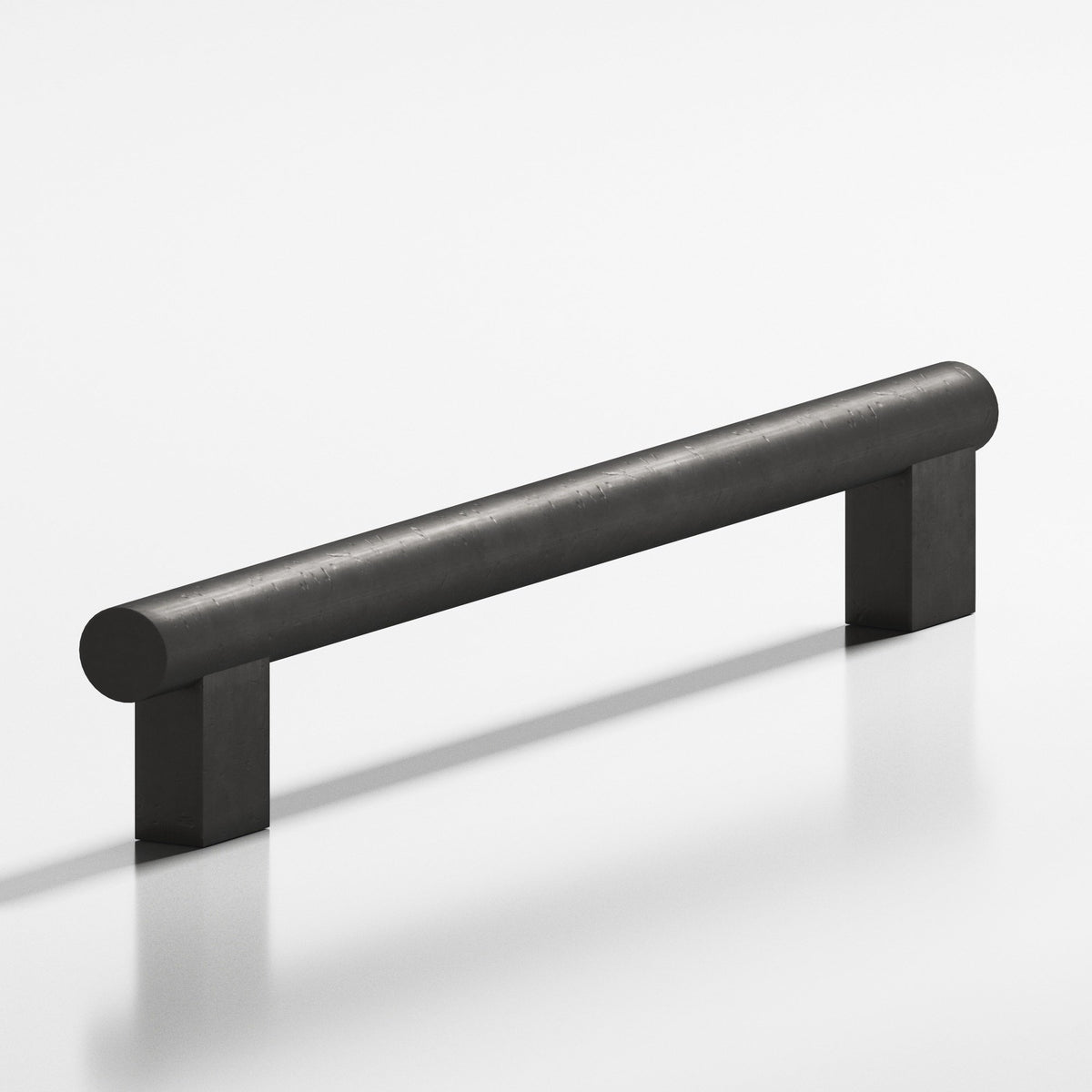 Colonial Bronze 535 Round Pull with Rectangular Posts, 1/2 in Diameter - Distressed Satin Black