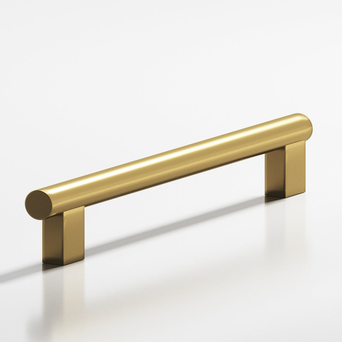 Colonial Bronze 535 Round Pull with Rectangular Posts, 1/2 in Diameter - Satin Brass