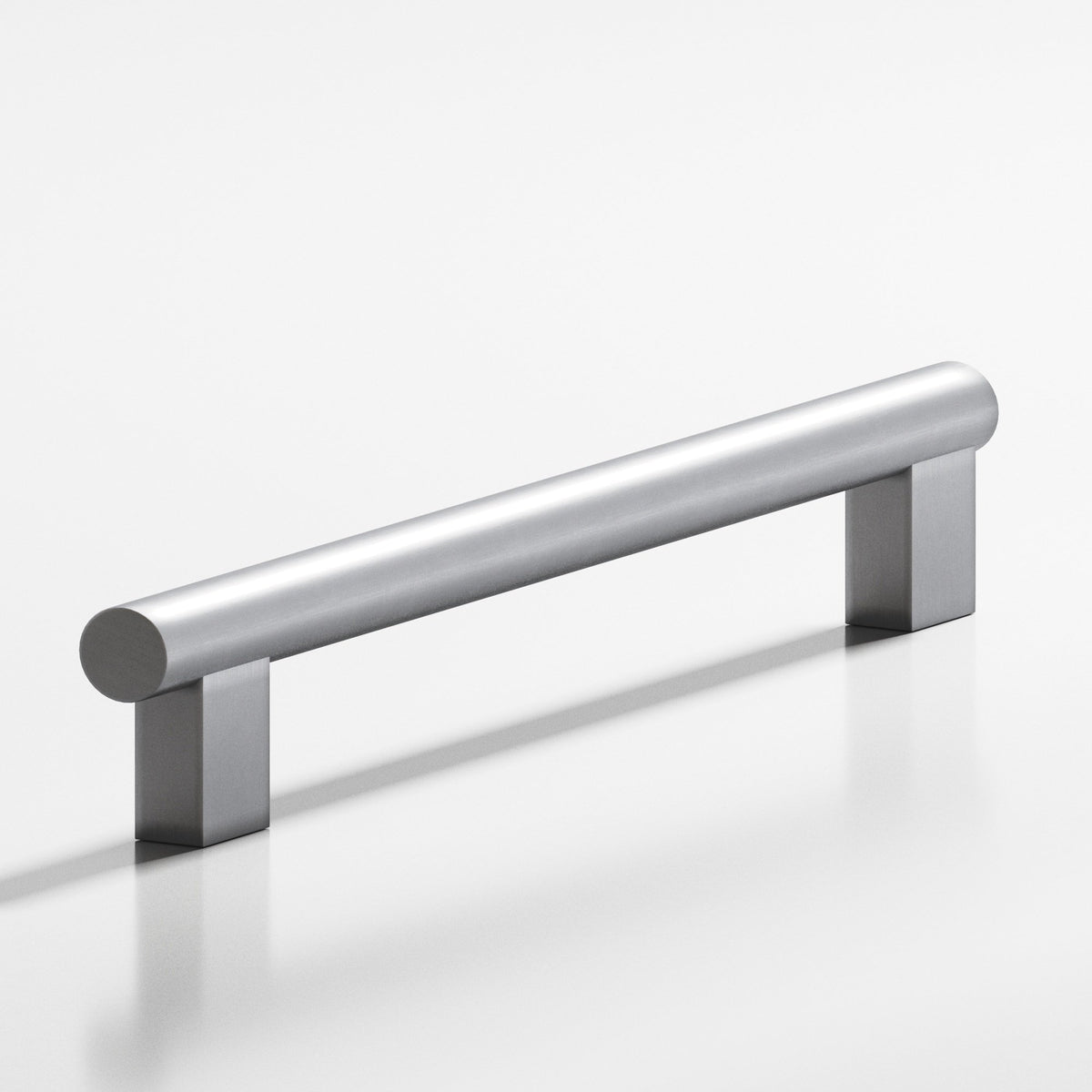 Colonial Bronze 535 Round Pull with Rectangular Posts, 1/2 in Diameter - Matte Satin Chrome