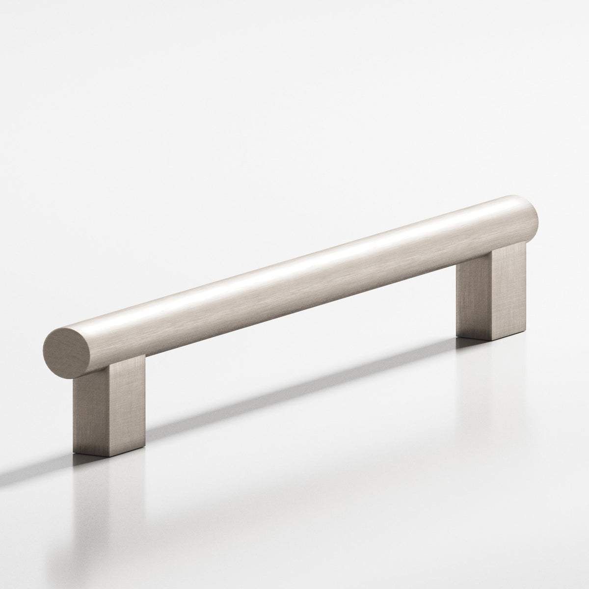 Colonial Bronze 535 Round Pull with Rectangular Posts, 1/2 in Diameter - Matte Satin Nickel