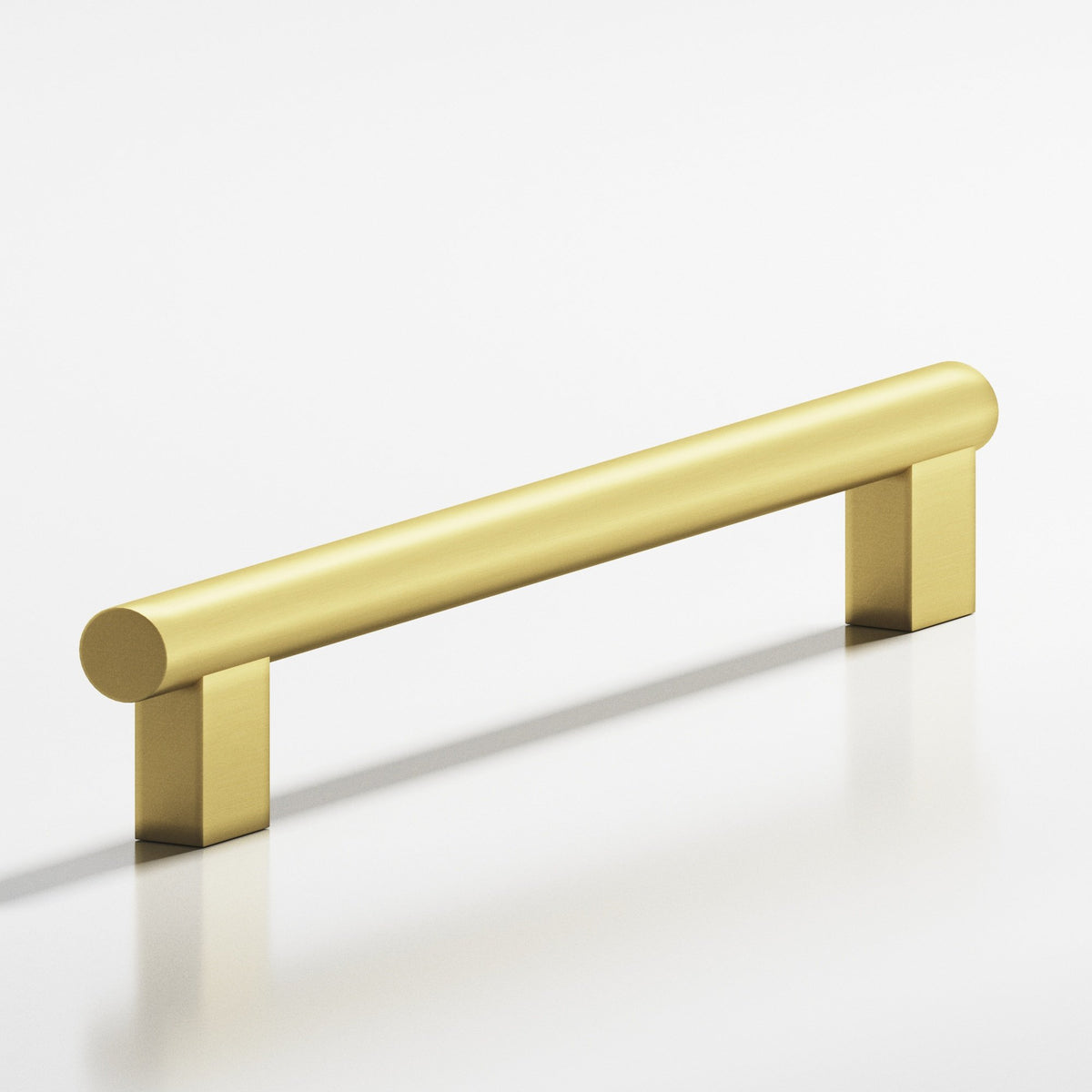 Colonial Bronze 535 Round Pull with Rectangular Posts, 1/2 in Diameter - Matte Satin Brass