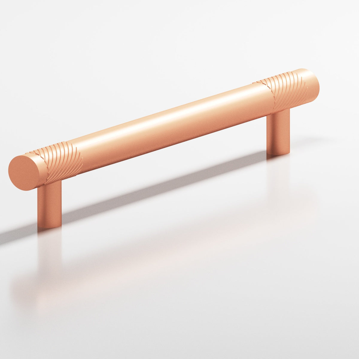 Colonial Bronze 546 Banded Single-Knurl Pull with Straight Posts, 5/8 in Diameter - Matte Satin Copper