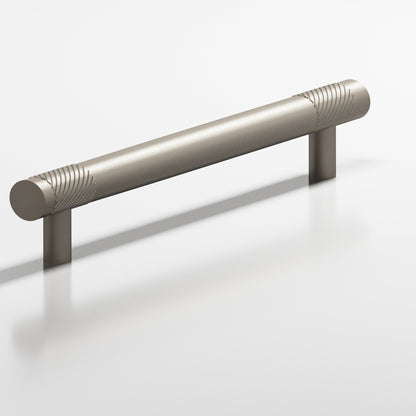 Colonial Bronze 566 Banded Single-Knurl Pull with Straight Posts, 1 in Diameter - Matte Pewter