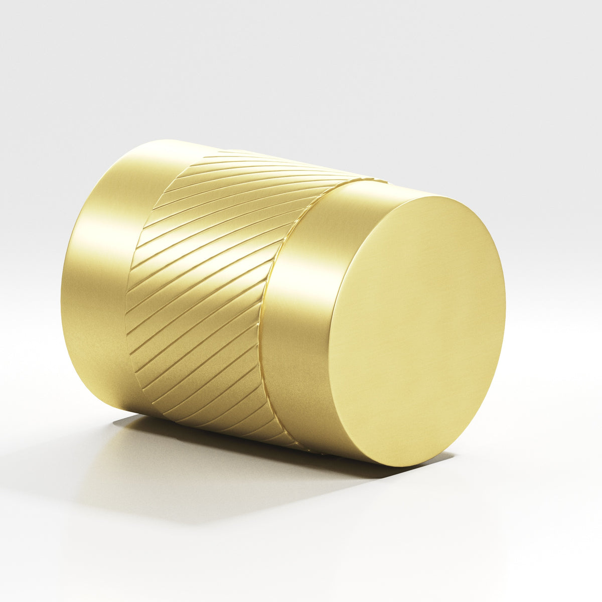 Colonial Bronze 548 Knurled Cylinder Knob, 3/4 in Diameter - Matte Satin Brass