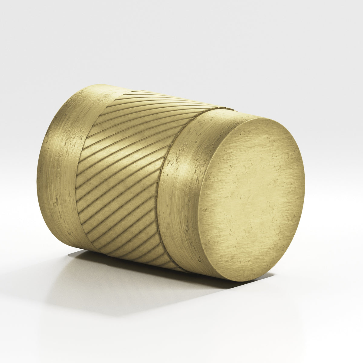 Colonial Bronze 548 Knurled Cylinder Knob, 3/4 in Diameter - Distressed Antique Brass