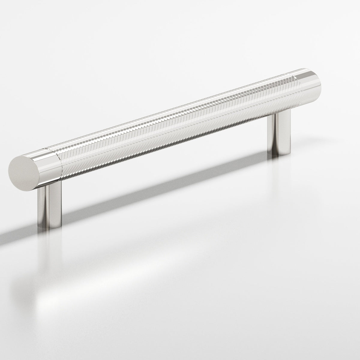 Colonial Bronze 567 Single-Knurl Pull with Straight Posts, 1 in Diameter - Polished Nickel