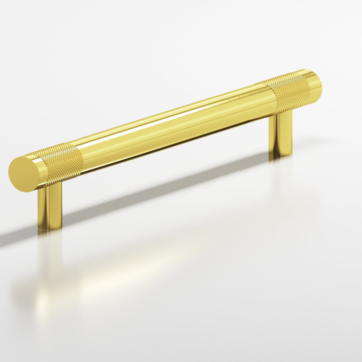 Colonial Bronze 557 Banded Diamond-Knurl Pull with Straight Posts, 1/2 in Diameter - French Gold