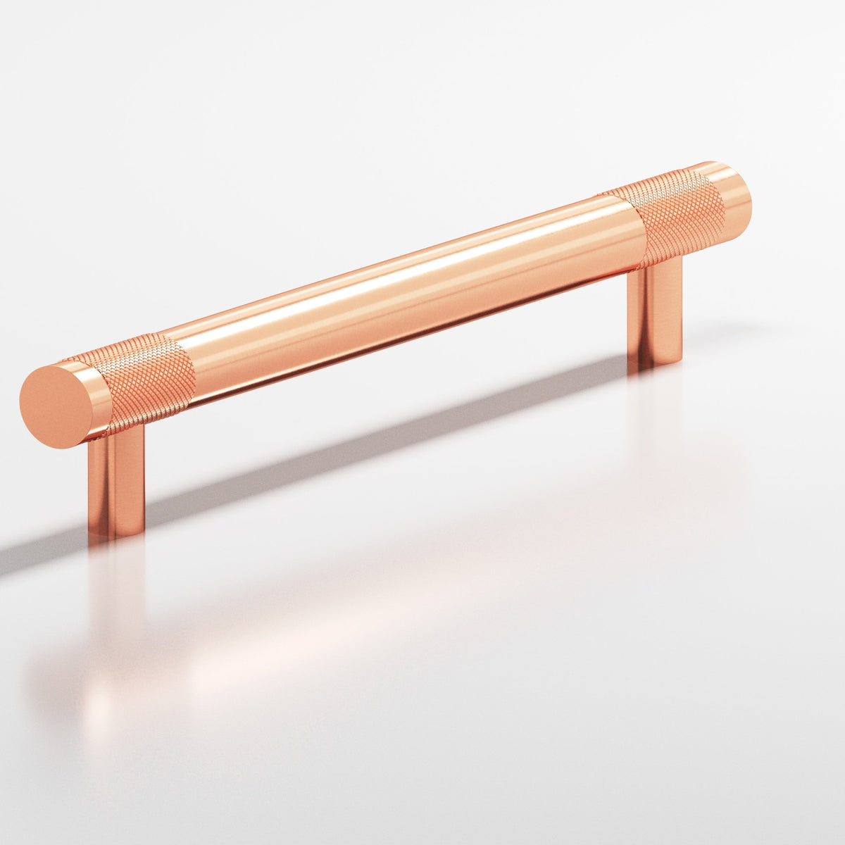 Colonial Bronze 557 Banded Diamond-Knurl Pull with Straight Posts, 1/2 in Diameter - Satin Copper