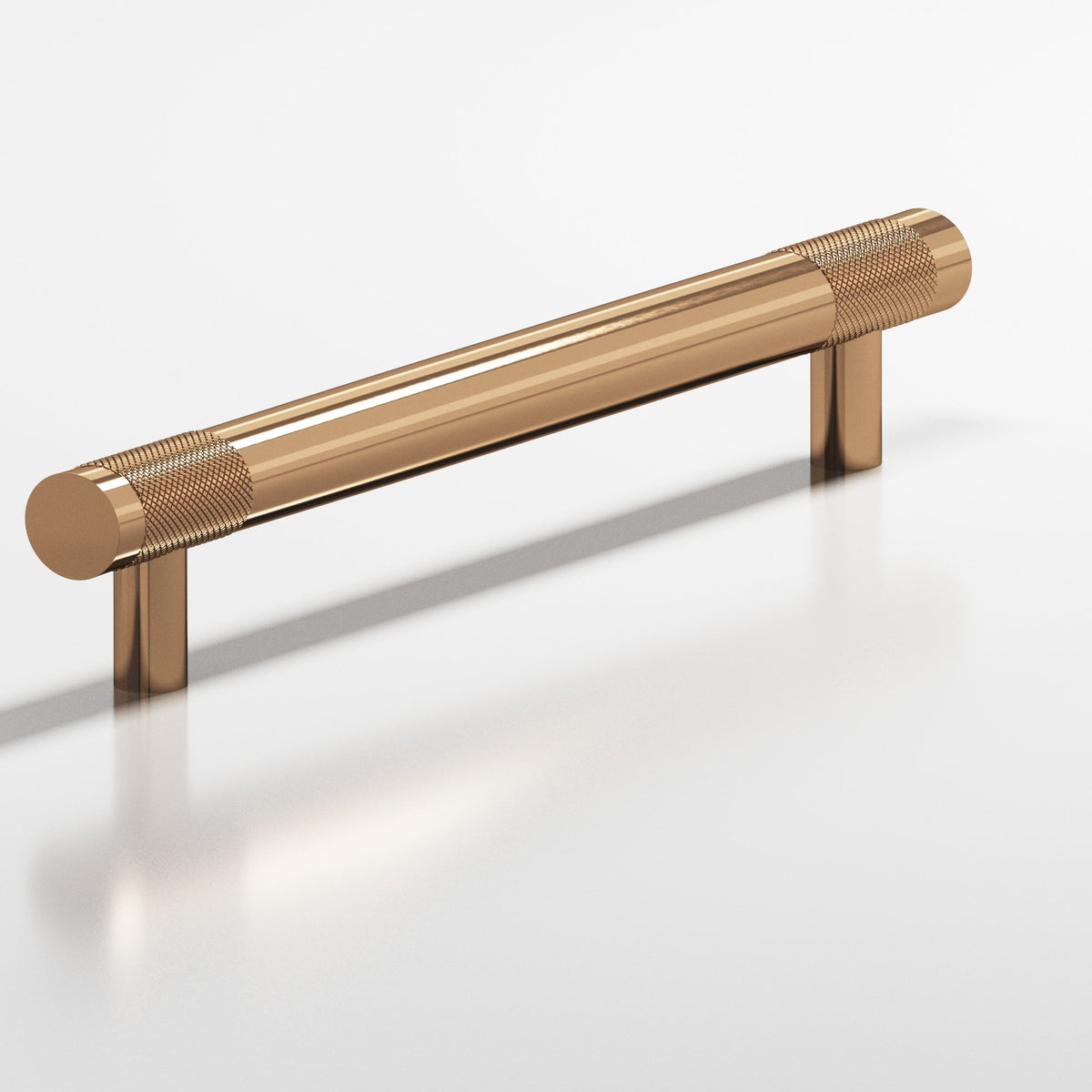 Colonial Bronze 557 Banded Diamond-Knurl Pull with Straight Posts, 1/2 in Diameter - Polished Bronze