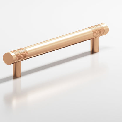 Colonial Bronze 568 Banded Diamond-Knurl Pull with Straight Posts, 1 in Diameter - Satin Bronze