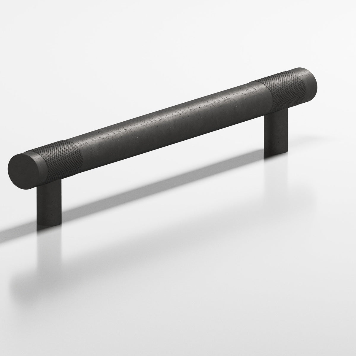Colonial Bronze 557 Banded Diamond-Knurl Pull with Straight Posts, 1/2 in Diameter - Distressed Satin Black