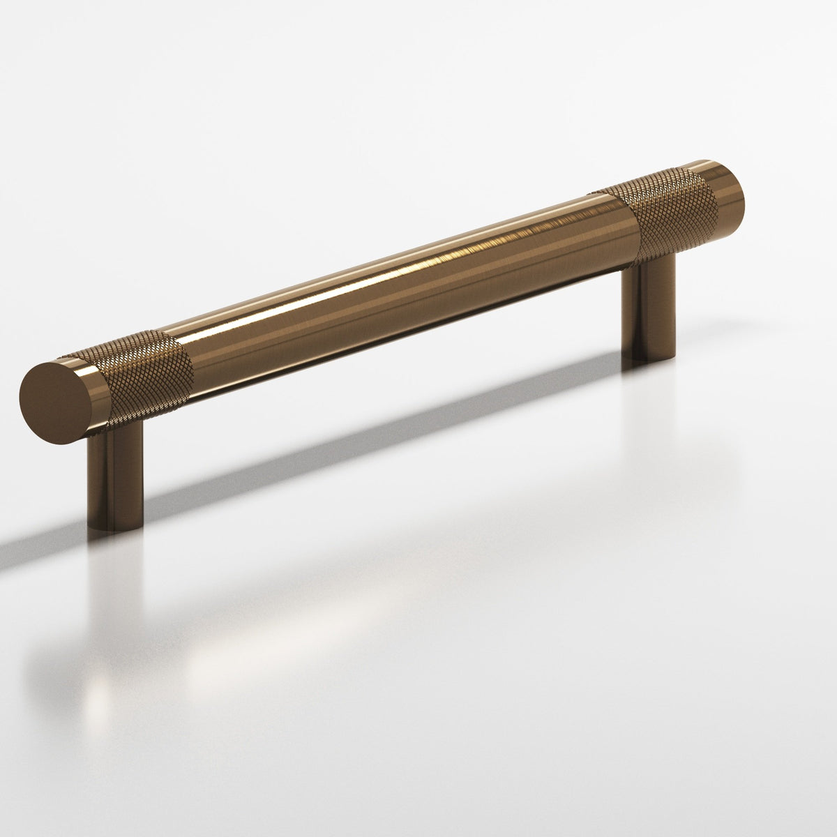 Colonial Bronze 557 Banded Diamond-Knurl Pull with Straight Posts, 1/2 in Diameter - Light Statuary Bronze