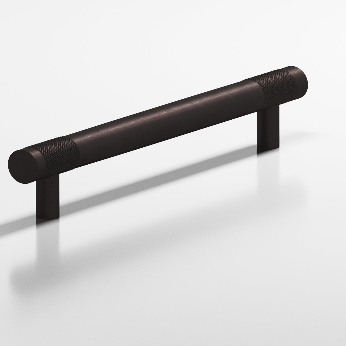 Colonial Bronze 557 Banded Diamond-Knurl Pull with Straight Posts, 1/2 in Diameter - Matte Dark Statuary Bronze