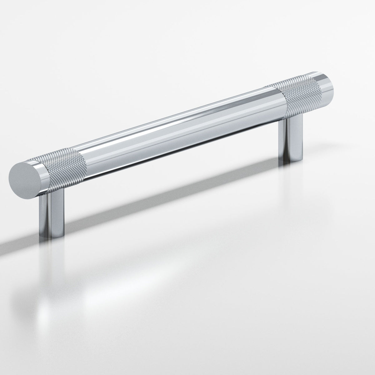 Colonial Bronze 557 Banded Diamond-Knurl Pull with Straight Posts, 1/2 in Diameter - Polished Chrome