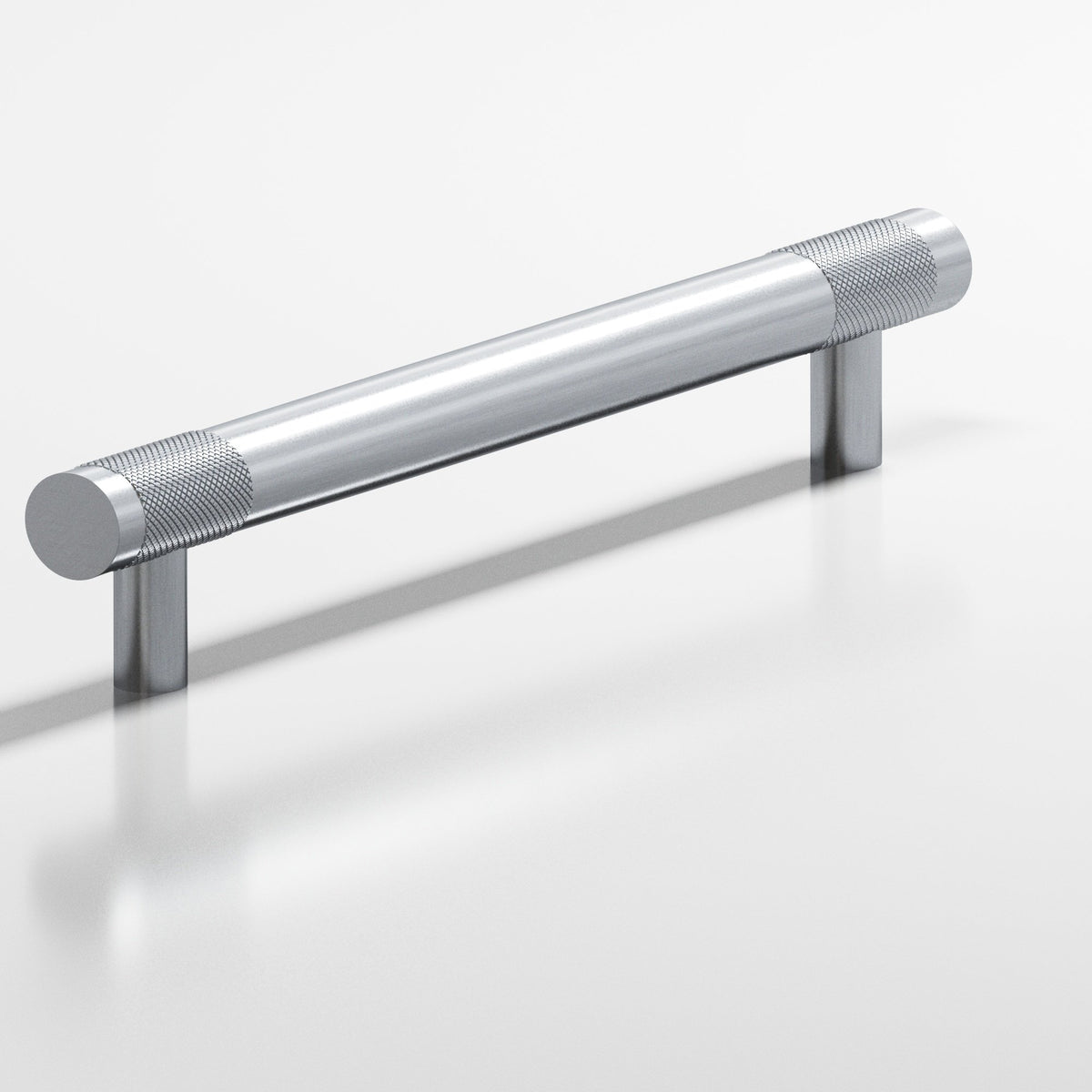 Colonial Bronze 557 Banded Diamond-Knurl Pull with Straight Posts, 1/2 in Diameter - Satin Chrome