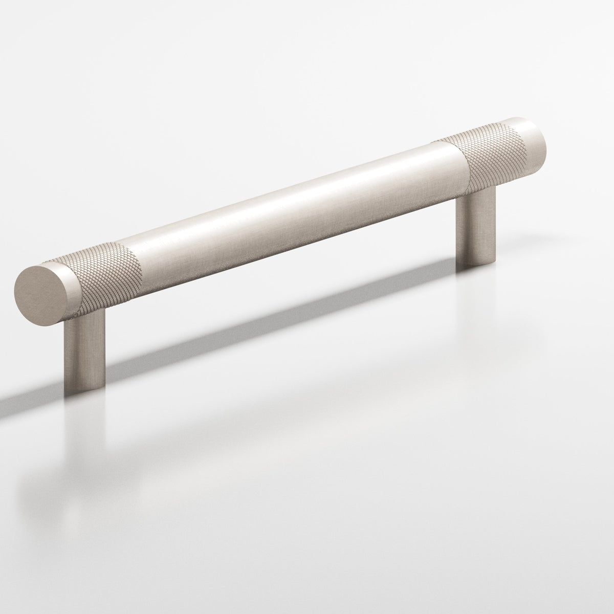 Colonial Bronze 557 Banded Diamond-Knurl Pull with Straight Posts, 1/2 in Diameter - Matte Satin Nickel
