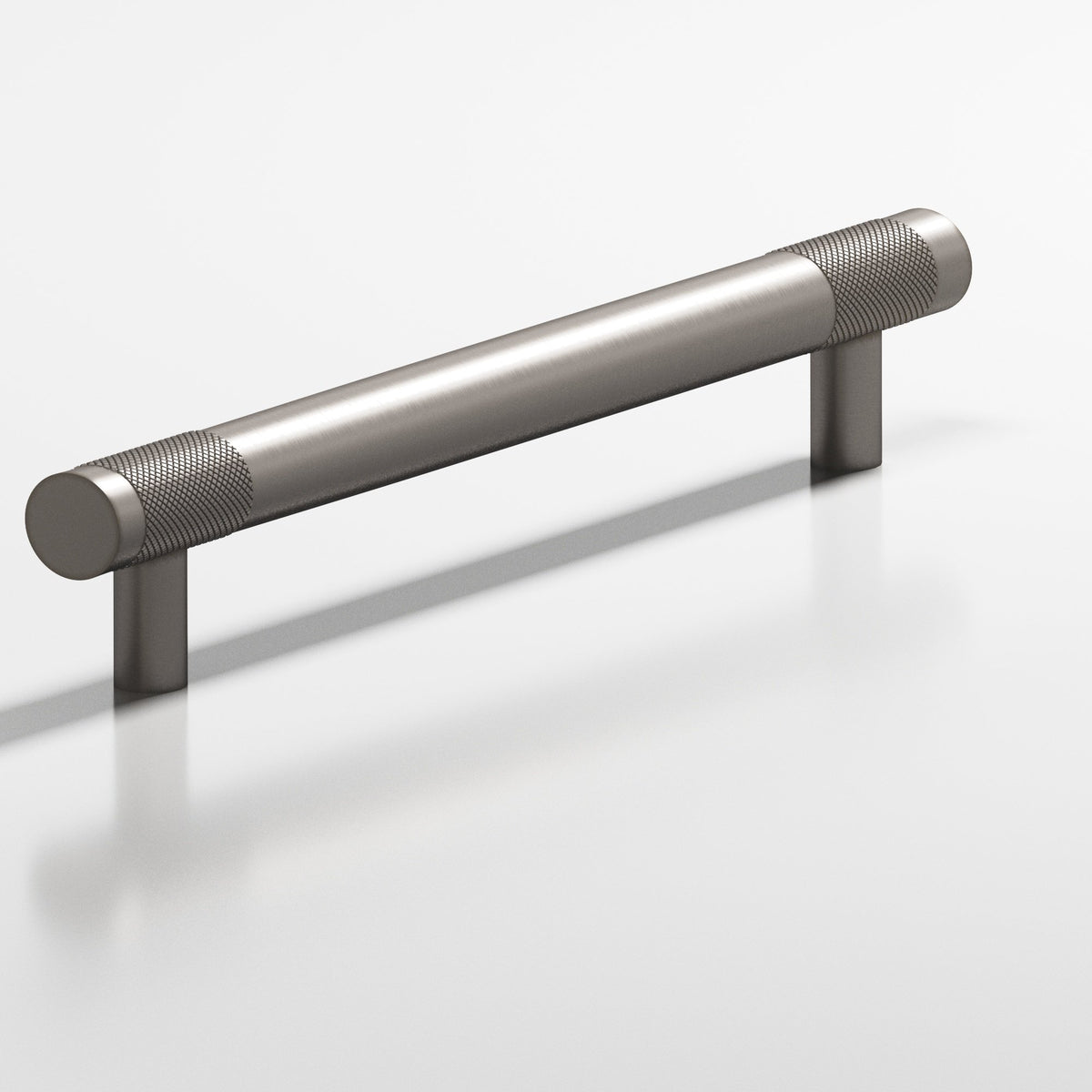 Colonial Bronze 557 Banded Diamond-Knurl Pull with Straight Posts, 1/2 in Diameter - Pewter