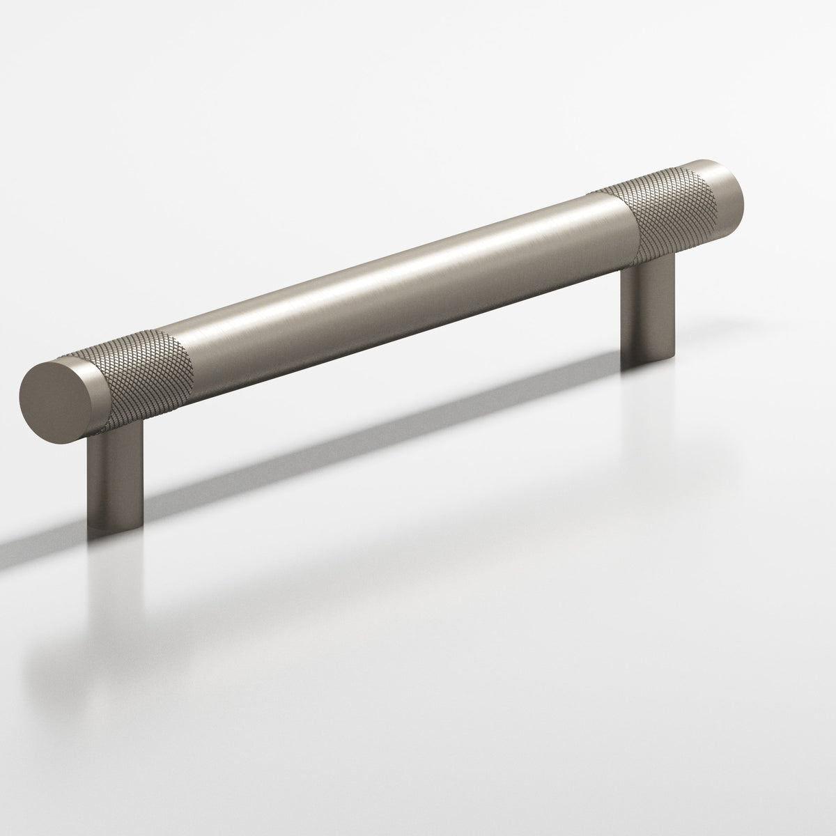 Colonial Bronze 557 Banded Diamond-Knurl Pull with Straight Posts, 1/2 in Diameter - Matte Pewter