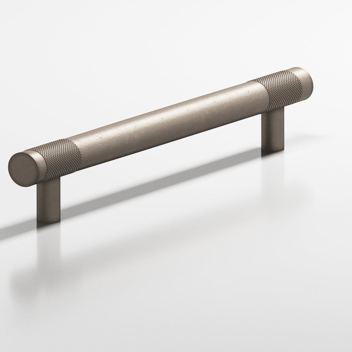 Colonial Bronze 559 Banded Diamond-Knurl Pull with Straight Posts, 3/4 in Diameter - Distressed Pewter