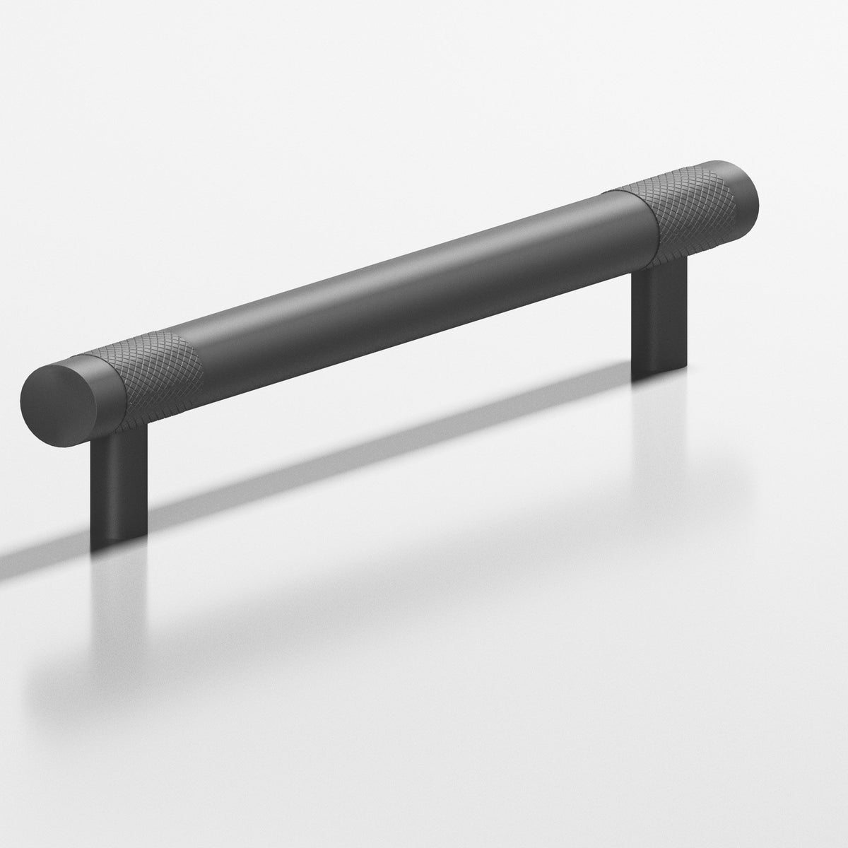 Colonial Bronze 568 Banded Diamond-Knurl Pull with Straight Posts, 1 in Diameter - Matte Graphite