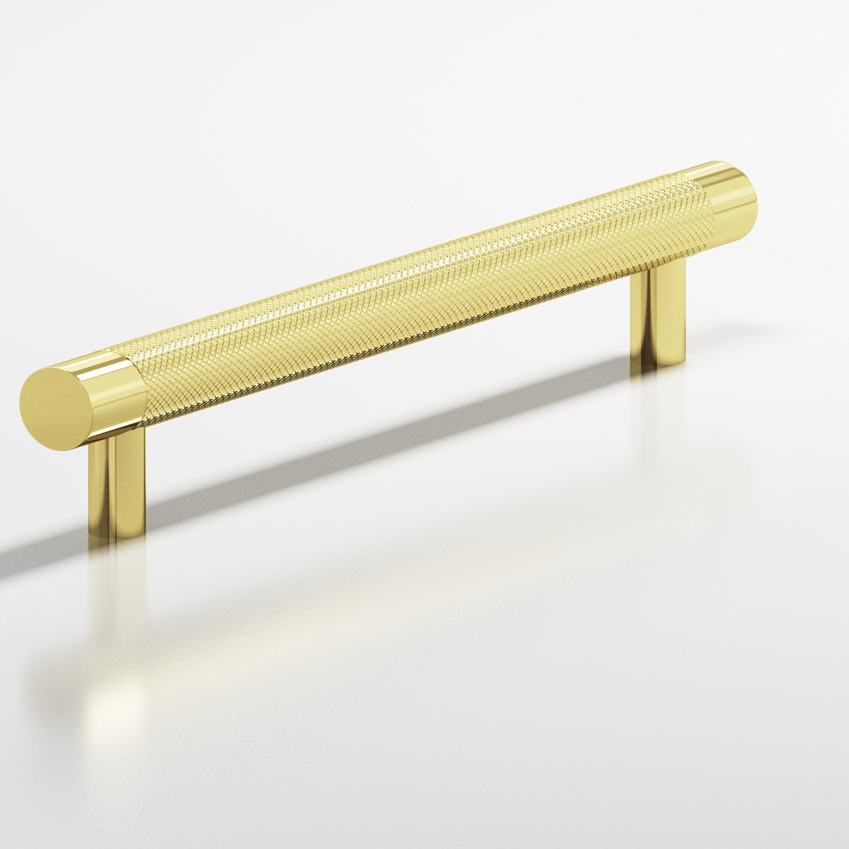 Colonial Bronze 565 Diamond-Knurl Pull with Straight Posts, 3/4 in Diameter - Polished Brass