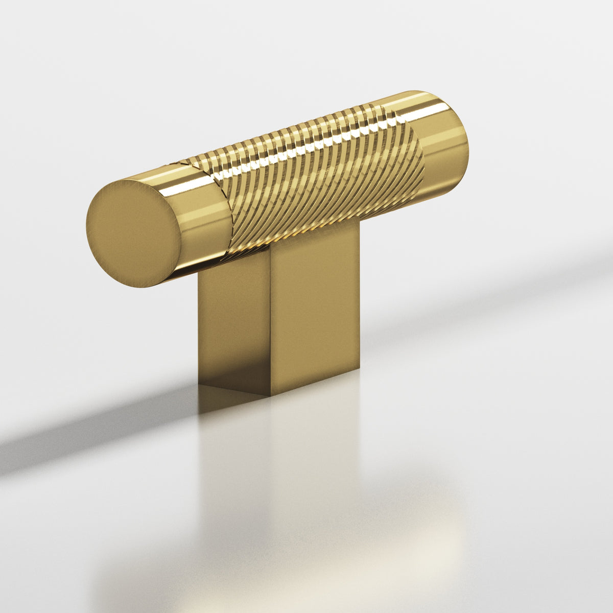 Colonial Bronze 570 Single-Knurled T-Knob with Rectangular Post, 2 in - Antique Bronze