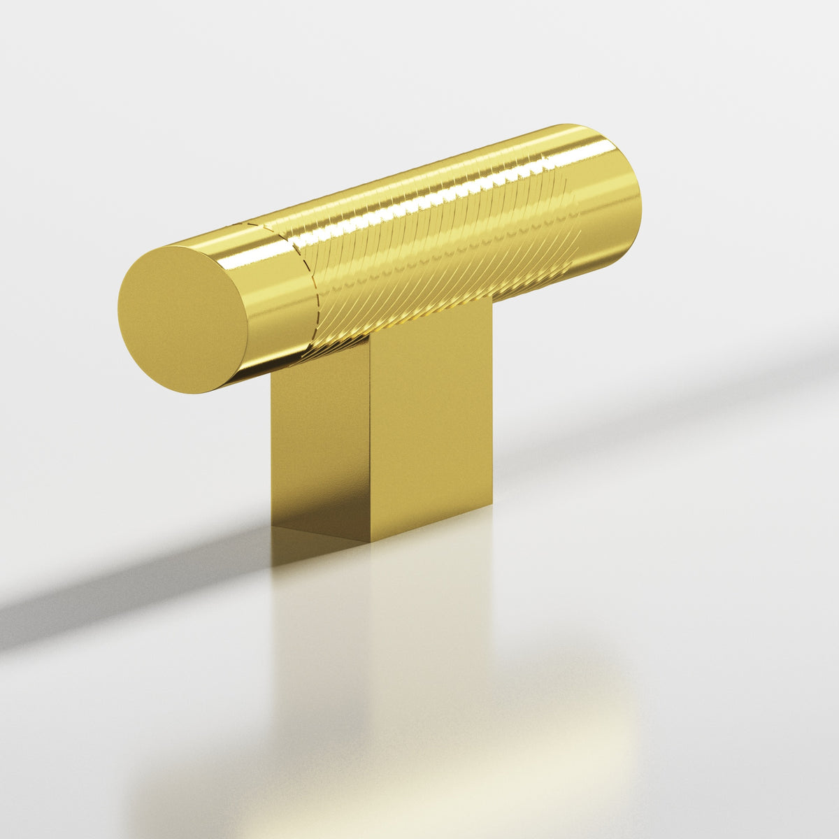 Colonial Bronze 570 Single-Knurled T-Knob with Rectangular Post, 2 in - French Gold