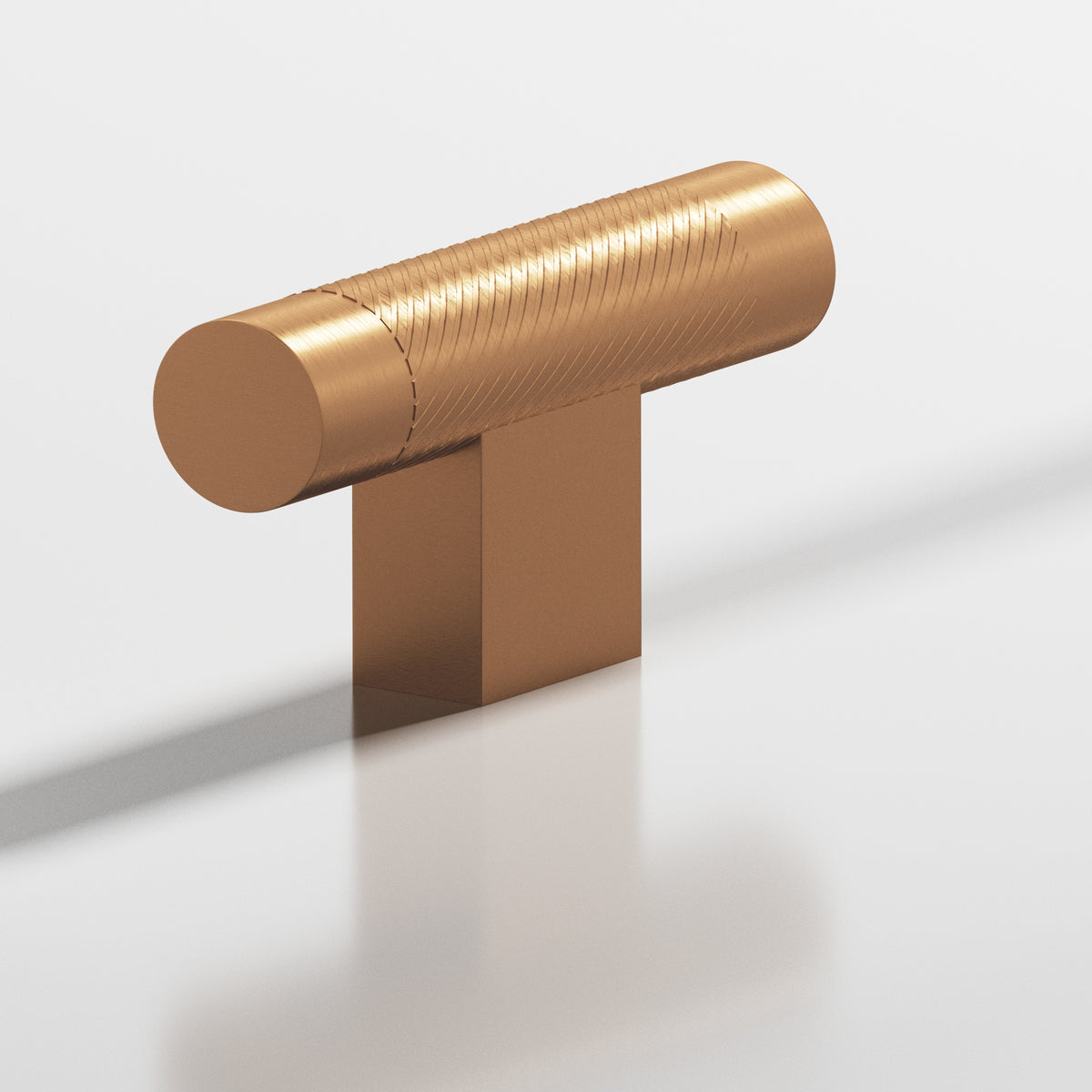 Colonial Bronze 570 Single-Knurled T-Knob with Rectangular Post, 2 in - Matte Satin Bronze