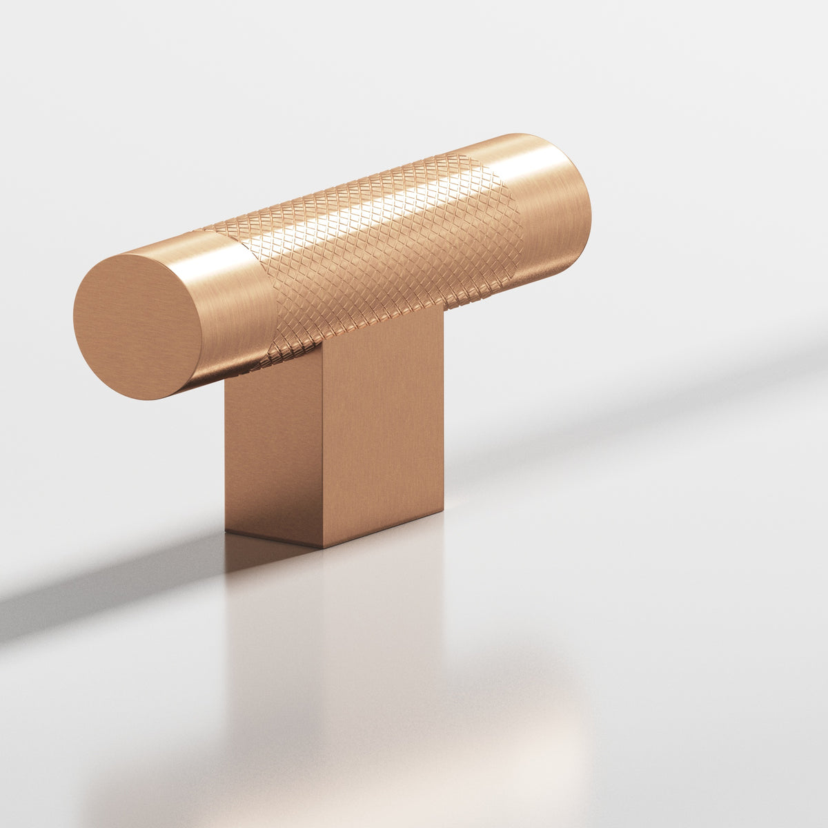Colonial Bronze 571 Diamond-Knurled T-Knob with Rectangular Post, 2 in - Satin Bronze