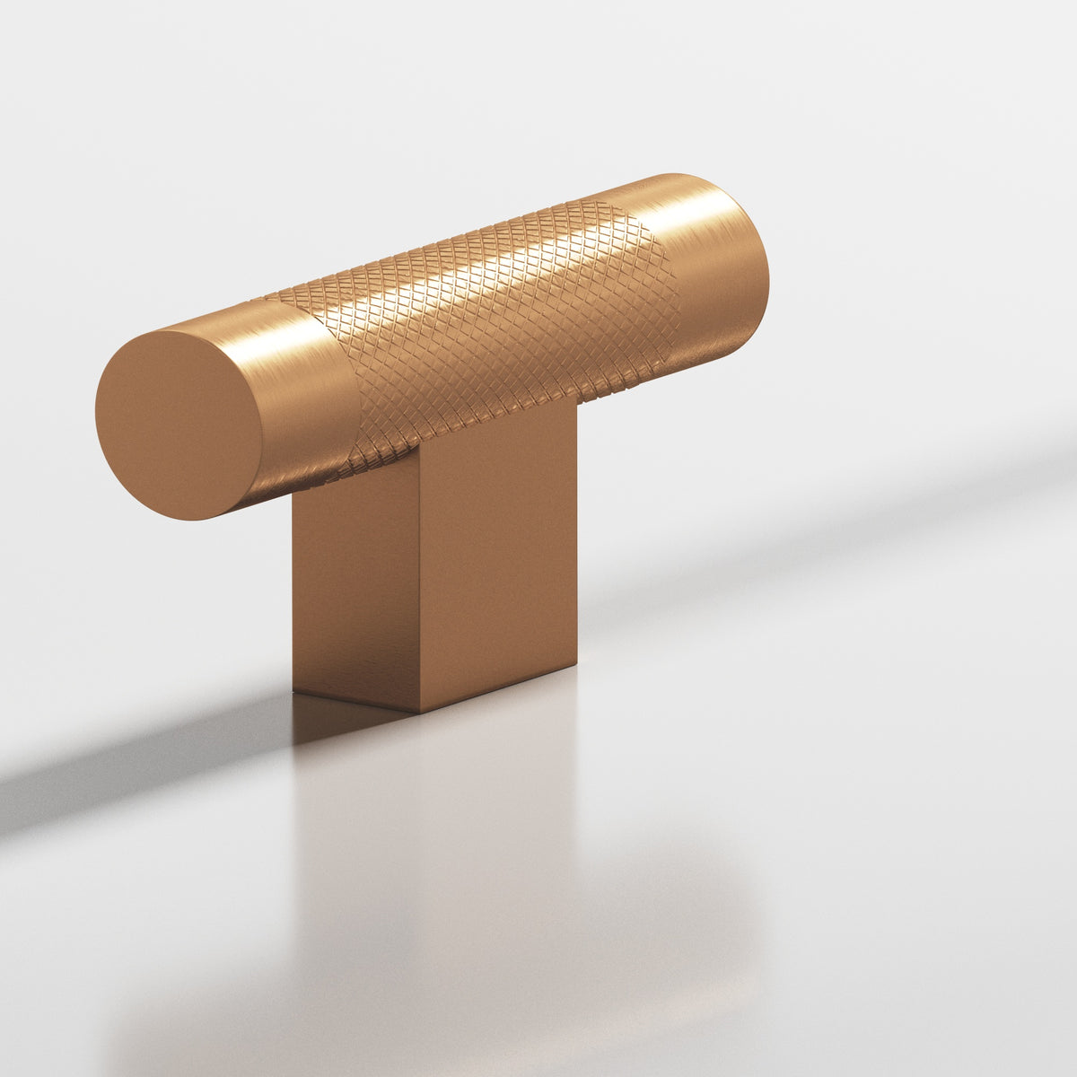 Colonial Bronze 571 Diamond-Knurled T-Knob with Rectangular Post, 2 in - Matte Satin Bronze