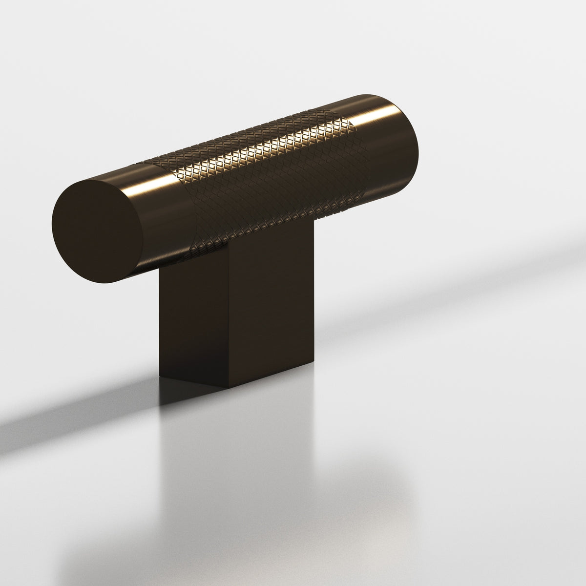 Colonial Bronze 571 Diamond-Knurled T-Knob with Rectangular Post, 2 in - Oil Rubbed Bronze