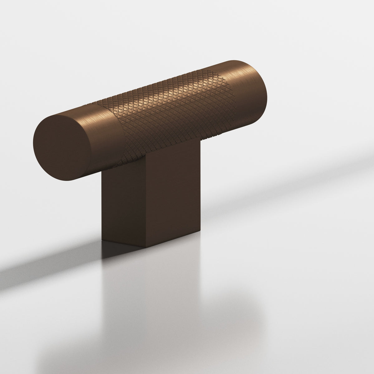 Colonial Bronze 571 Diamond-Knurled T-Knob with Rectangular Post, 2 in - Matte Oil Rubbed Bronze
