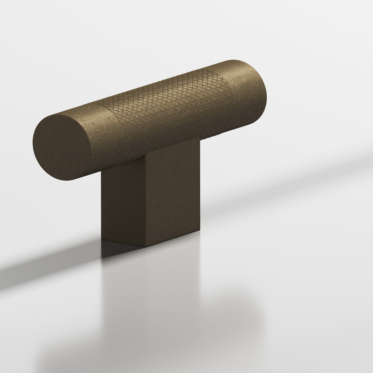 Colonial Bronze 571 Diamond-Knurled T-Knob with Rectangular Post, 2 in - Distressed Oil Rubbed Bronze
