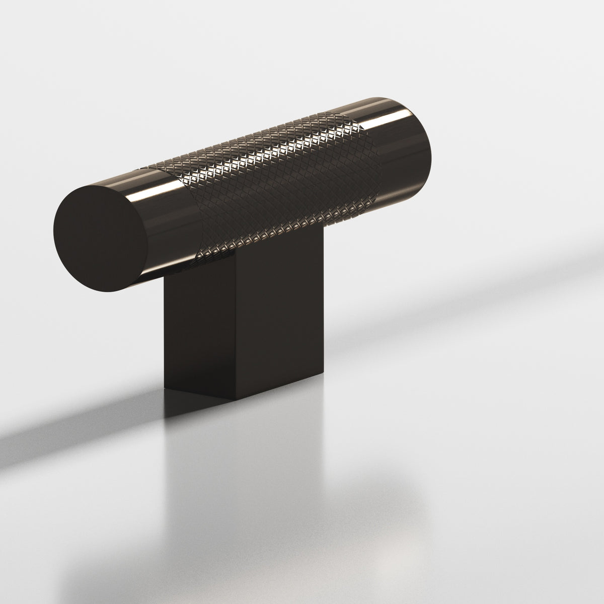 Colonial Bronze 571 Diamond-Knurled T-Knob with Rectangular Post, 2 in - Dark Statuary Bronze