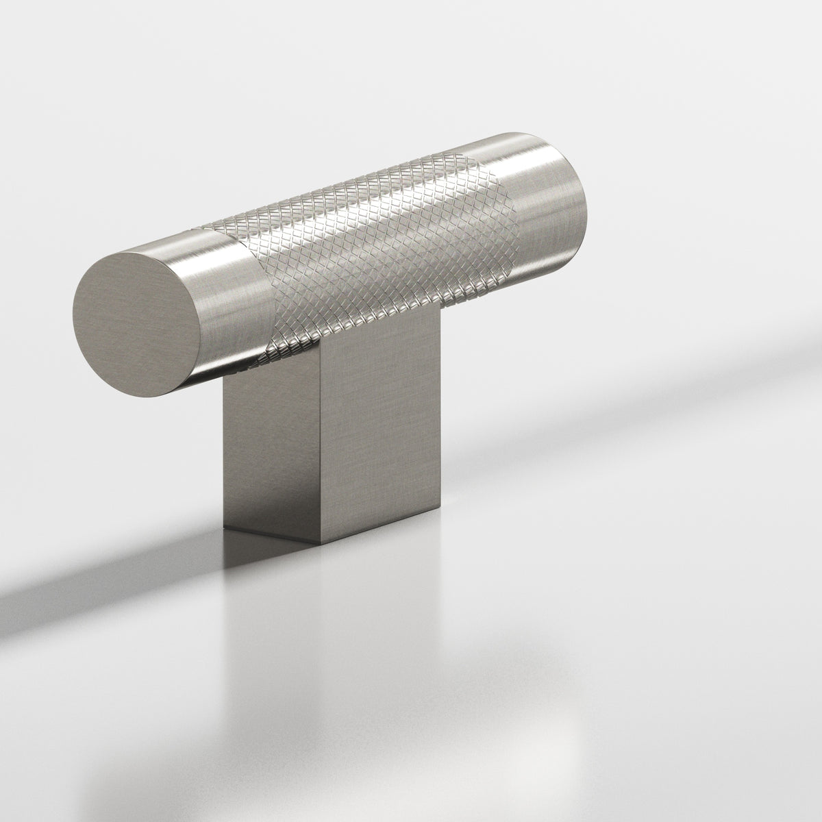 Colonial Bronze 571 Diamond-Knurled T-Knob with Rectangular Post, 2 in - Nickel Stainless