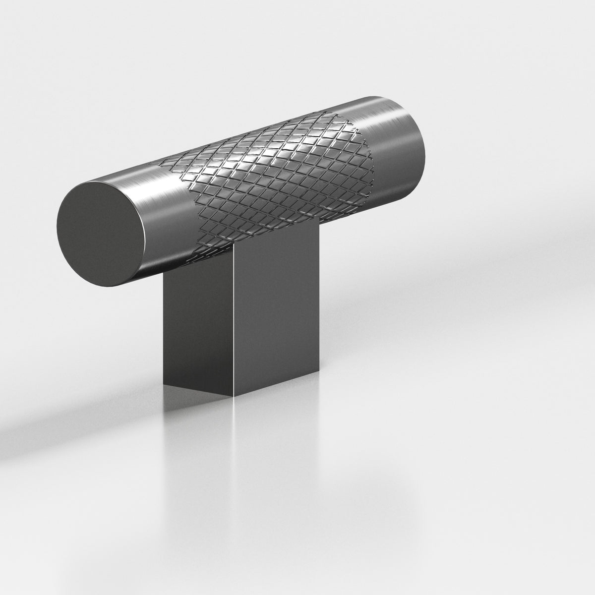Colonial Bronze 571 Diamond-Knurled T-Knob with Rectangular Post, 2 in - Graphite