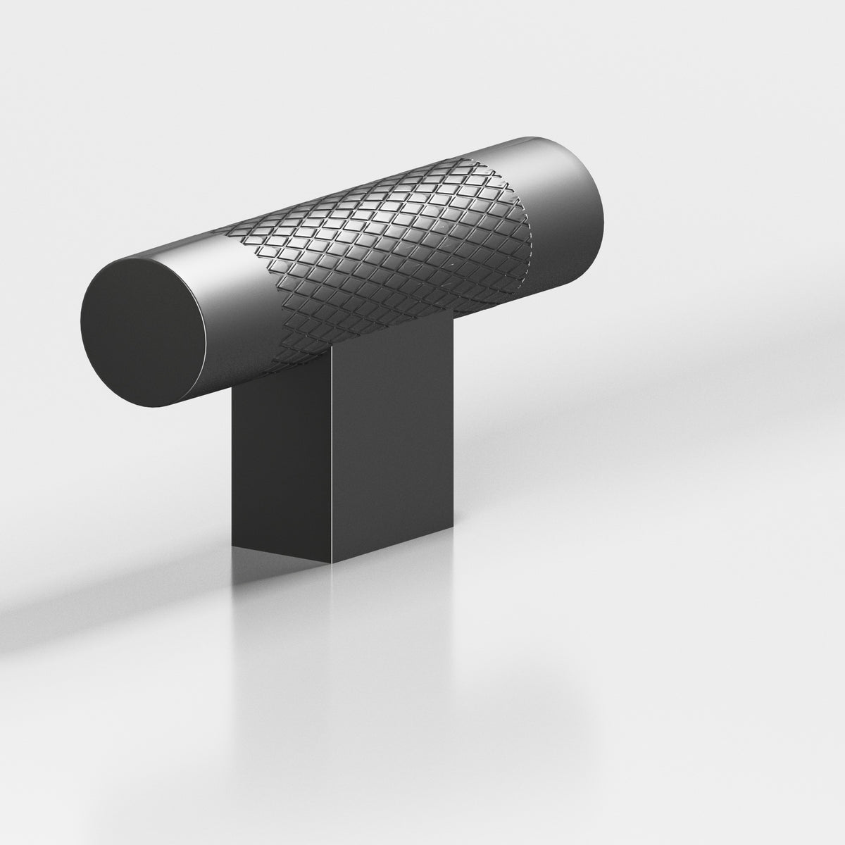 Colonial Bronze 571 Diamond-Knurled T-Knob with Rectangular Post, 2 in - Matte Graphite