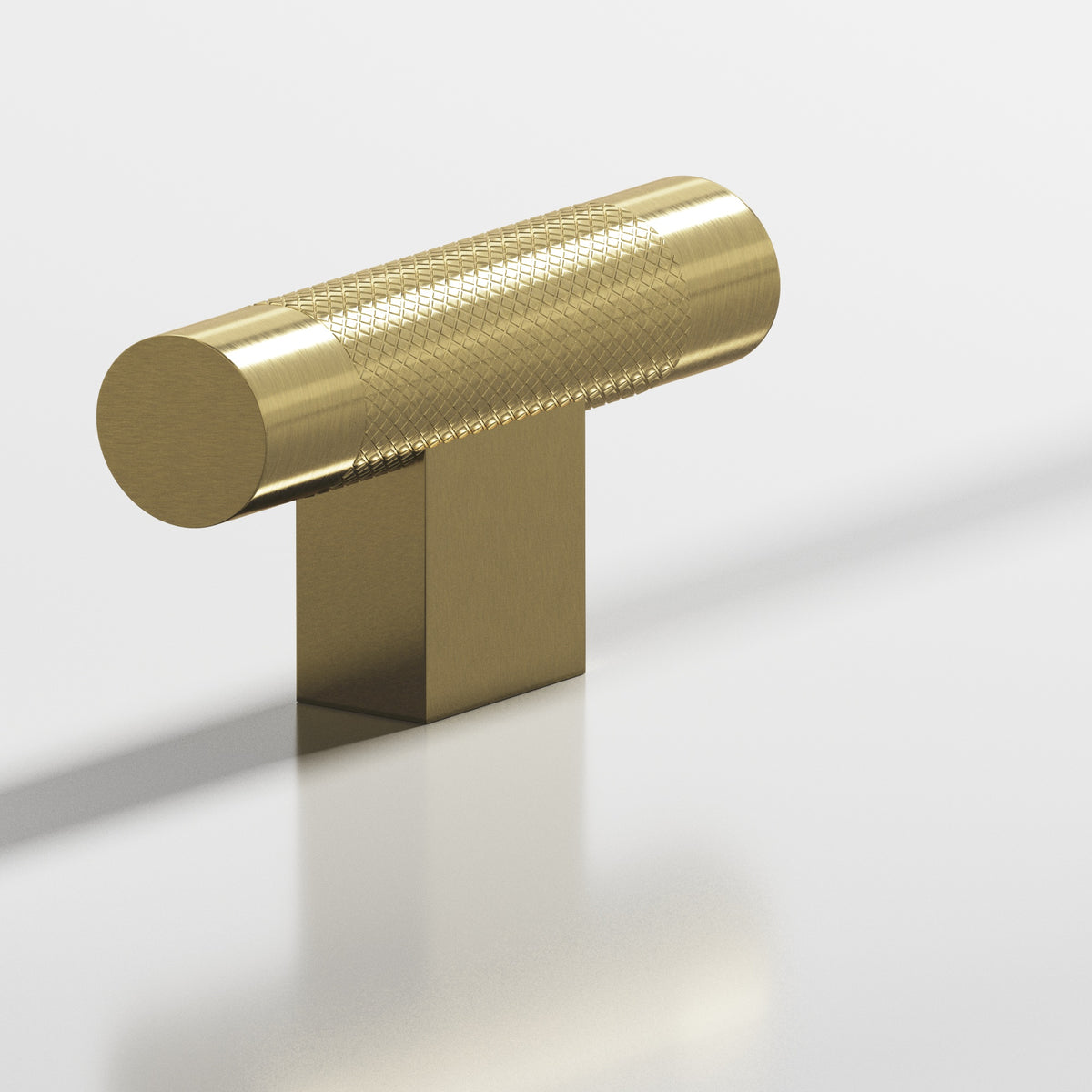 Colonial Bronze 571 Diamond-Knurled T-Knob with Rectangular Post, 2 in - Antique Brass