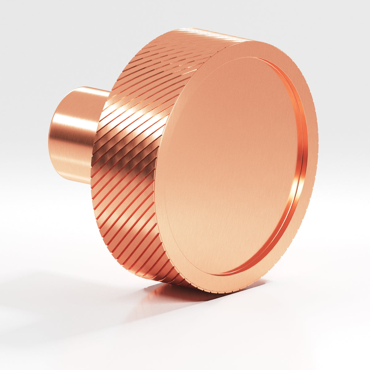 Colonial Bronze 591 Single-Knurled Disc Knob with Straight Post, 1-1/4 in Diameter - Satin Copper