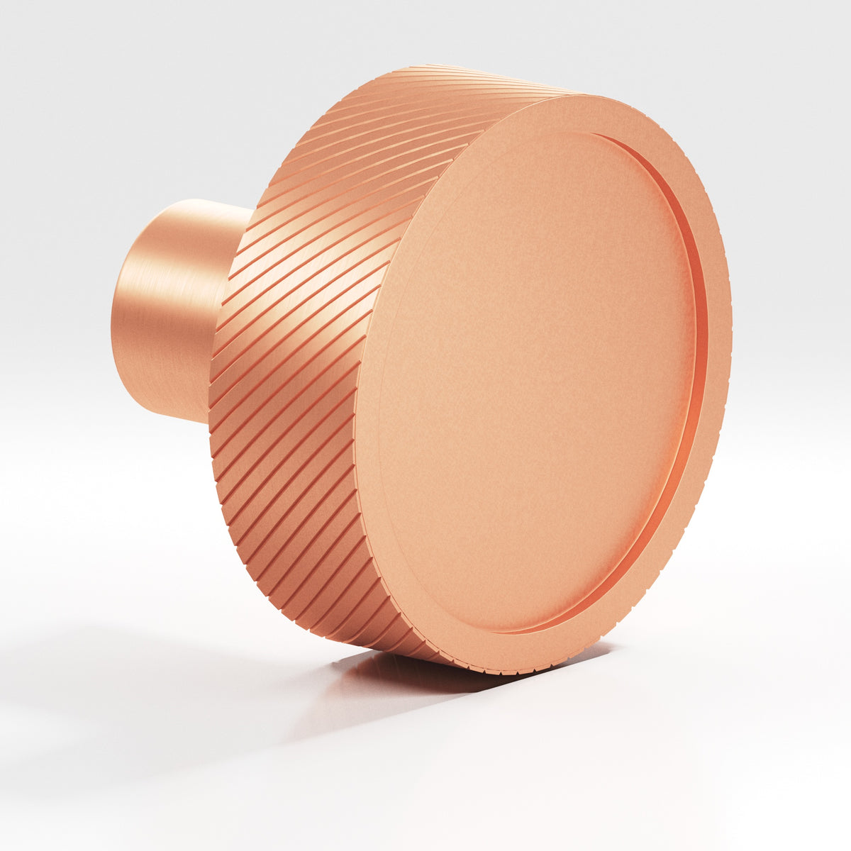 Colonial Bronze 591 Single-Knurled Disc Knob with Straight Post, 1-1/4 in Diameter - Matte Satin Copper