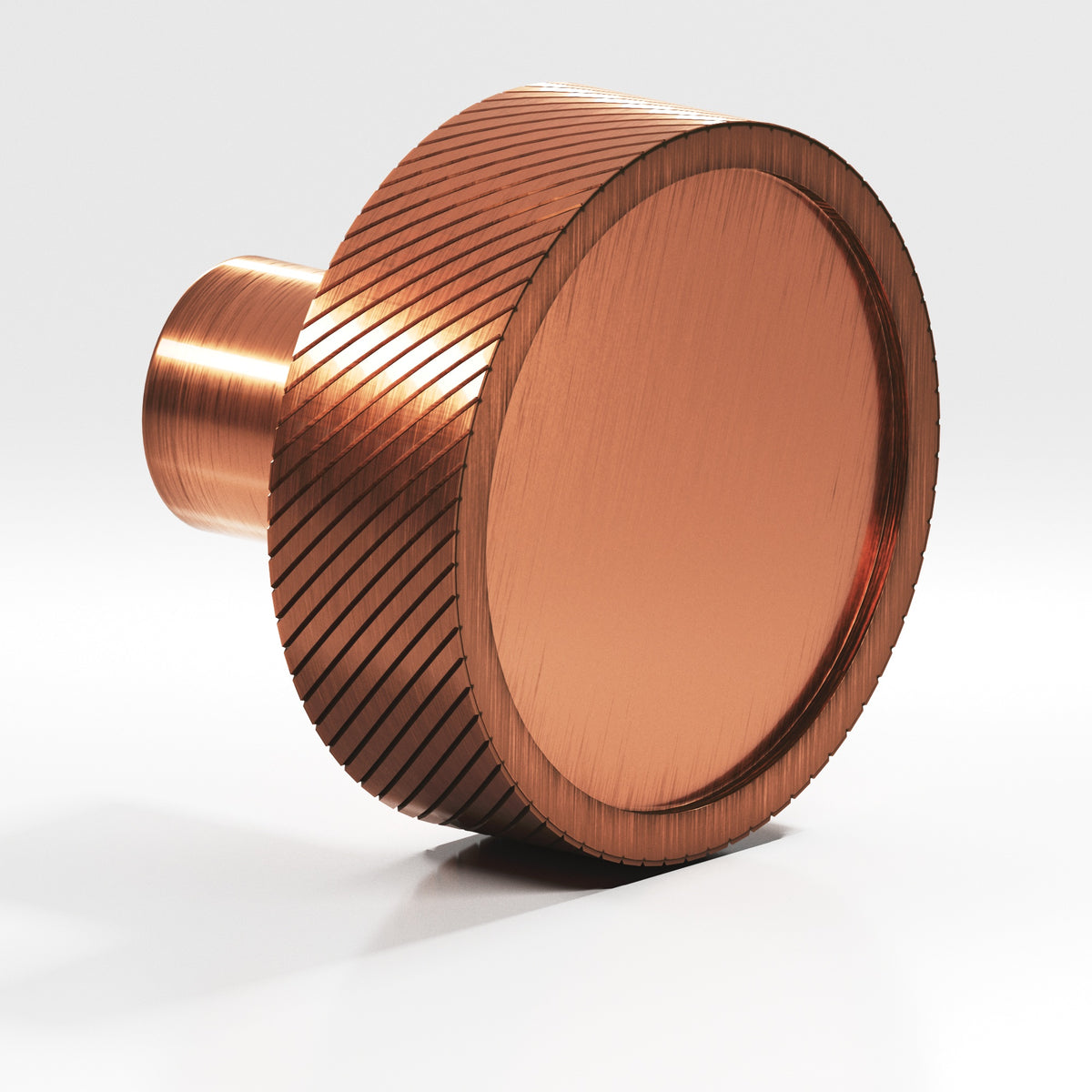 Colonial Bronze 591 Single-Knurled Disc Knob with Straight Post, 1-1/4 in Diameter - Antique Copper
