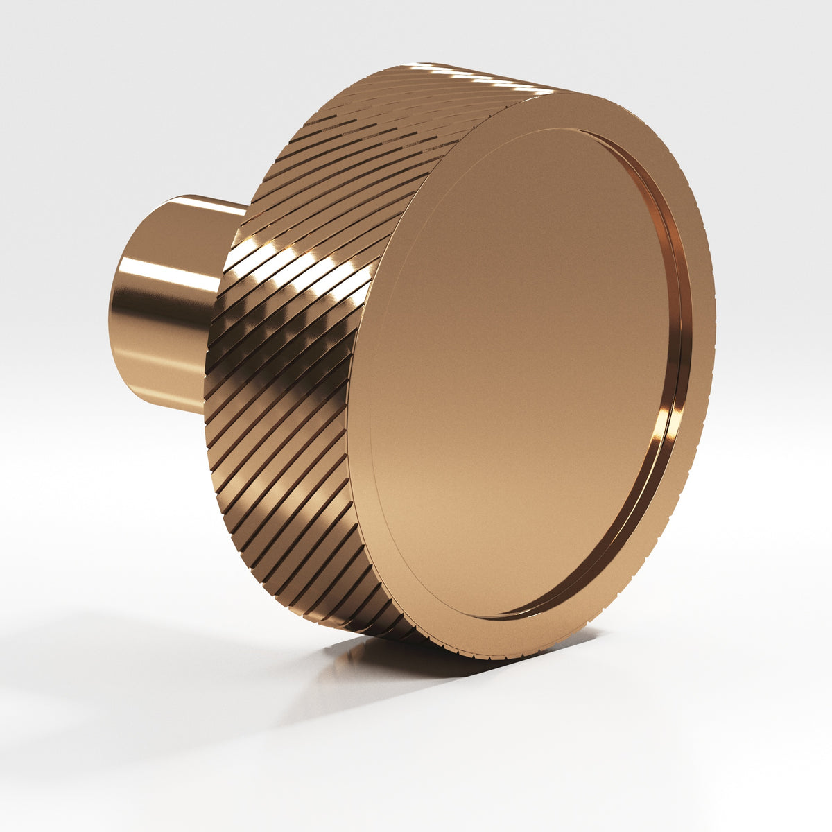 Colonial Bronze 591 Single-Knurled Disc Knob with Straight Post, 1-1/4 in Diameter - Polished Bronze