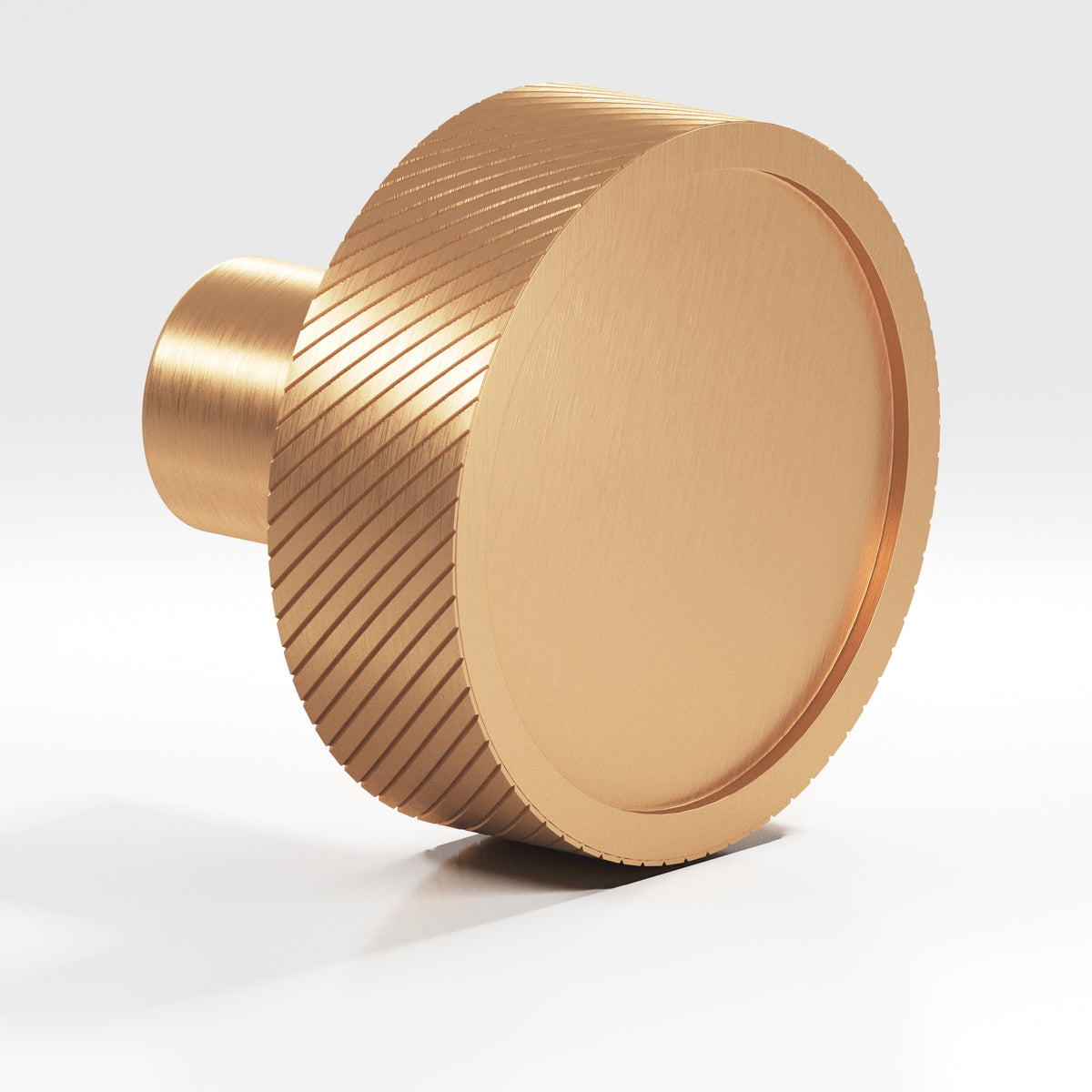 Colonial Bronze 591 Single-Knurled Disc Knob with Straight Post, 1-1/4 in Diameter - Matte Satin Bronze