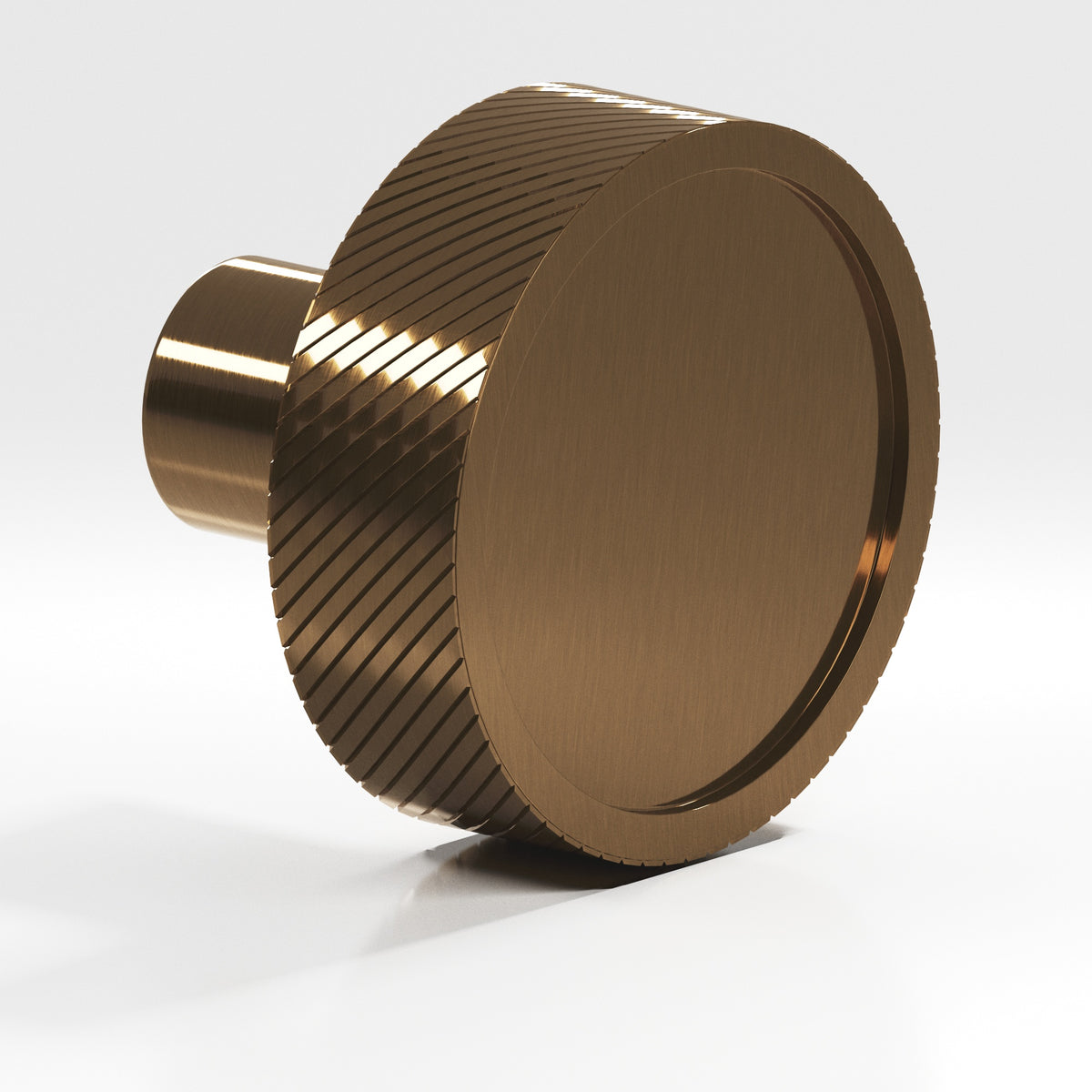 Colonial Bronze 591 Single-Knurled Disc Knob with Straight Post, 1-1/4 in Diameter - Light Statuary Bronze